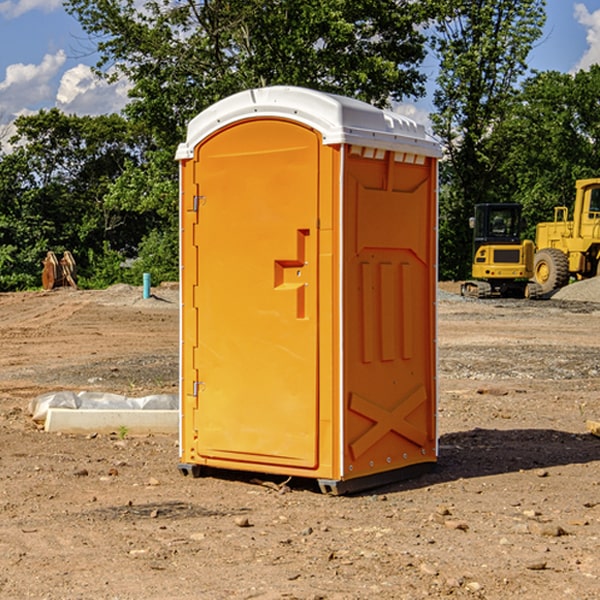 how often are the portable restrooms cleaned and serviced during a rental period in Bluford IL